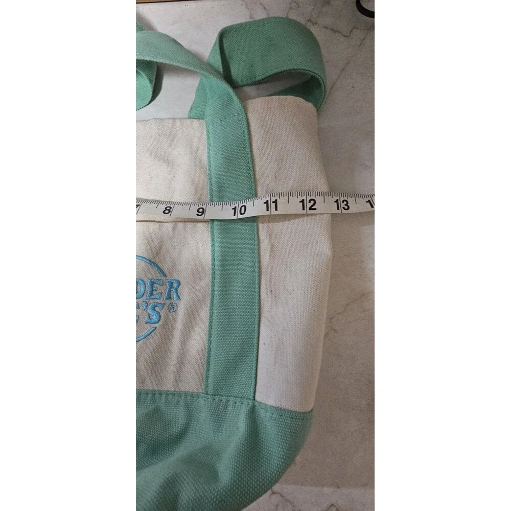 Trader Joe’s Mini Pastel Canvas Tote Bag Mint Green 2025 Limited Edition